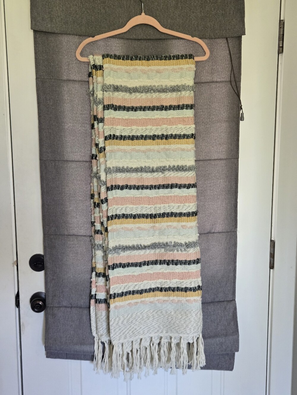 Rachel Zoe Tufted Woven Throw Blanket Boho Home RARE India 50x74 New Without Tag